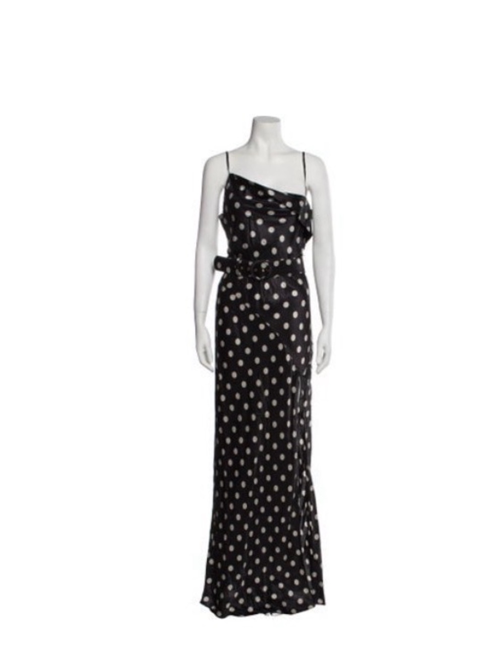 NICHOLAS Black Maxi Dress with White Polka Dots